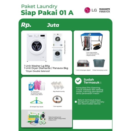 Paket Mesin Kecil Paket Usaha Laundry Kiloan Siap Pakai 01 A