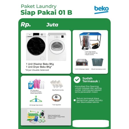 Paket Mesin Kecil Paket Usaha Laundry Kiloan Siap Pakai 01 B
